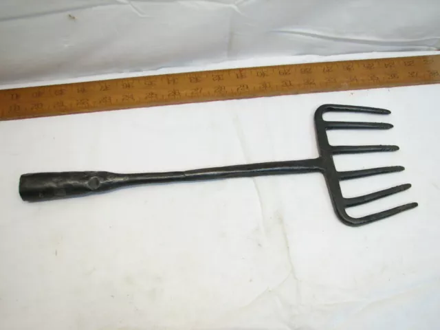 Antique 6-Tine Fish Eel Frog Gig Tool Spear Head Hand Forged Fishing Tool Fork Antique 6-Tine Fish Eel Frog Gig Tool Spear Head Hand Forged Fishing Tool Fork
