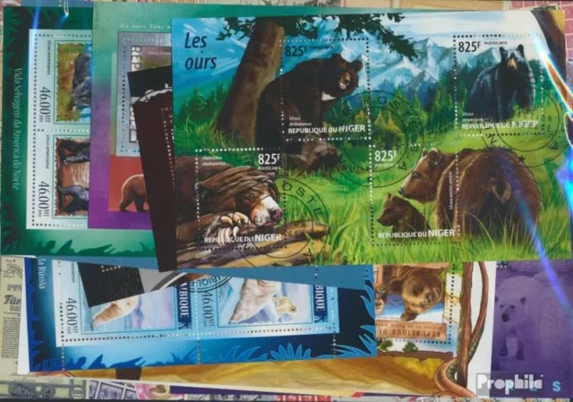 Briefmarken Motive Natur 10 verschiedene Bären Blöcke