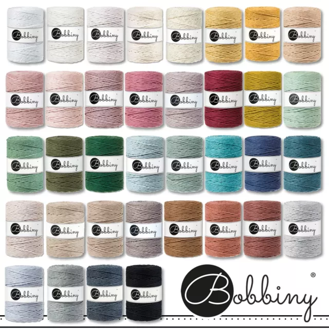 Bobbiny 100M Makramee-Kordel Ø 5 MM Artesanal Cesta Colgante Hobby 36 Colores