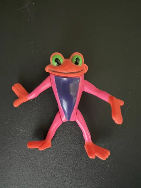 RainForest Cafe RFC 3.25" Orange Pink Tree Frog W Chameleon PVC Toy Figure 2017