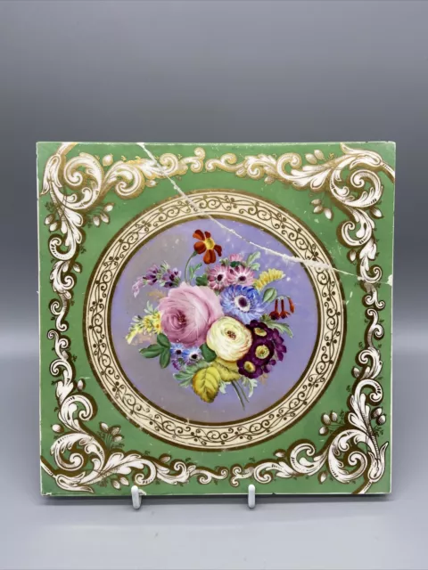 19Th Century Minton & Co Regency Hand Painted Tile