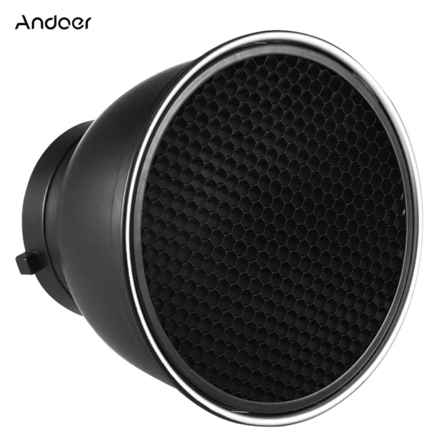 Andoer 7'' Standard Reflector Diffuser Lamp Shade Dish 60° Honeycomb Grid D8I5