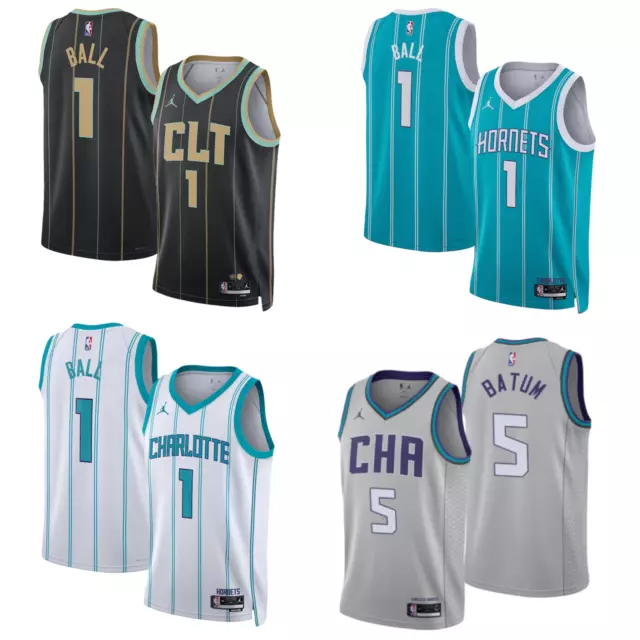Charlotte Hornets NBA Trikot Herren Jordan Basketball Shirt Top - Neu