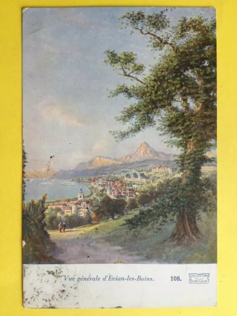cpa Illustration Collection Source CACHAT 74 - Vue Générale d' EVIAN les BAINS