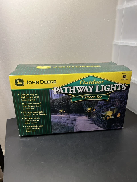 NEW Vintage John Deere Pathway Sidewalk Farm Tractor 7 Piece Light Set RARE