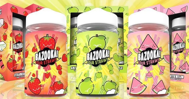 Sour Straws Vape Juice BAZOOKA SOUR STRAWS E-LIQUID GREEN APPLE 100ML Sour Straws Vape Juice BAZOOKA SOUR STRAWS E-LIQUID GREEN APPLE 100ML