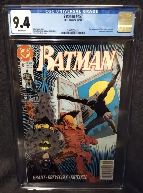 BATMAN #457 CGC 9.4 NM  - 1990 DC Comics - 1st Tim Drake as Robin - Newsstand Ed