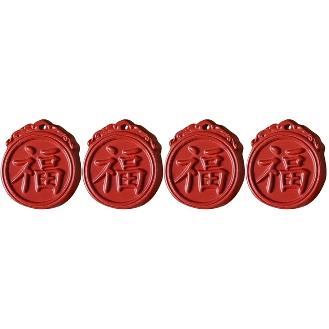 Set 4 DIY Keychains Charms Chinese Zodiac Sign 2023 Year Pendants Rabbit Wooden