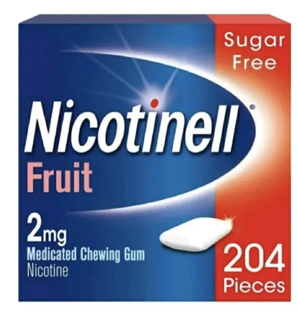 4 x Frutta Nicotinell 2 mg gomma da masticare medicata 204 pezzi x 4 (816 pezzi)