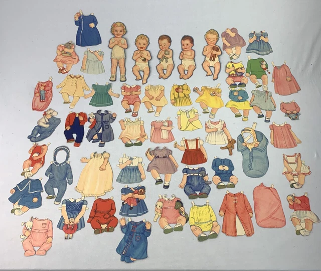 VINTAGE LOT OF Paper Dolls Cut Outs Woman, Girls, Babies. Lot Assorted