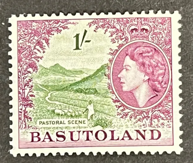 Travelstamps: Basutoland Stamp Scott #52 Sg49 1s Pastoral Scene MOGVLH