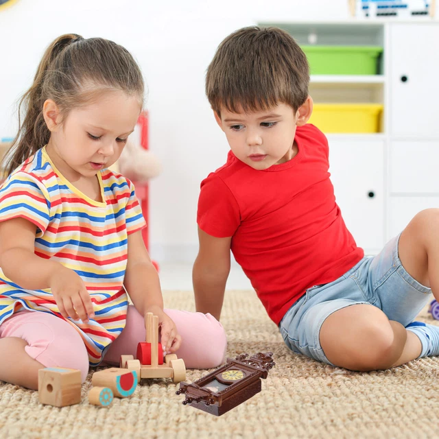 Poupées En Peluche Horloge 1:12 Miniature En Bois Pour Maison De Poupée, Salon, Accessoires De Décoration, Maison De Poupée, Sol Vintage