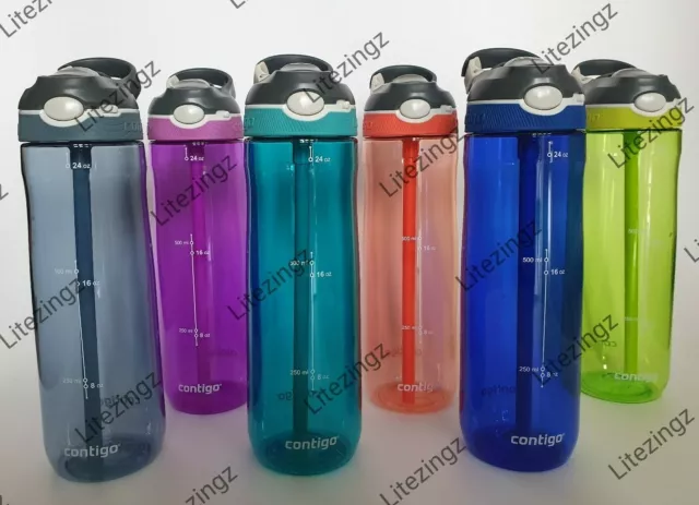 3er-Pack Contigo 24oz Wasserflasche mit Stroh - auslaufsicher Camping Wandern 2