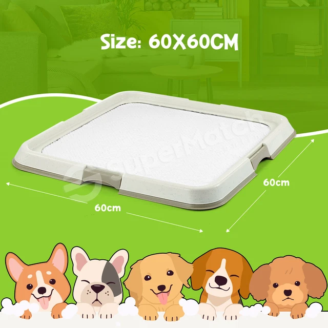 Pet Dog Pee Pad Holder Tray 60x60cm Portable w/50x Cat Toilet Training Mat Potty 3