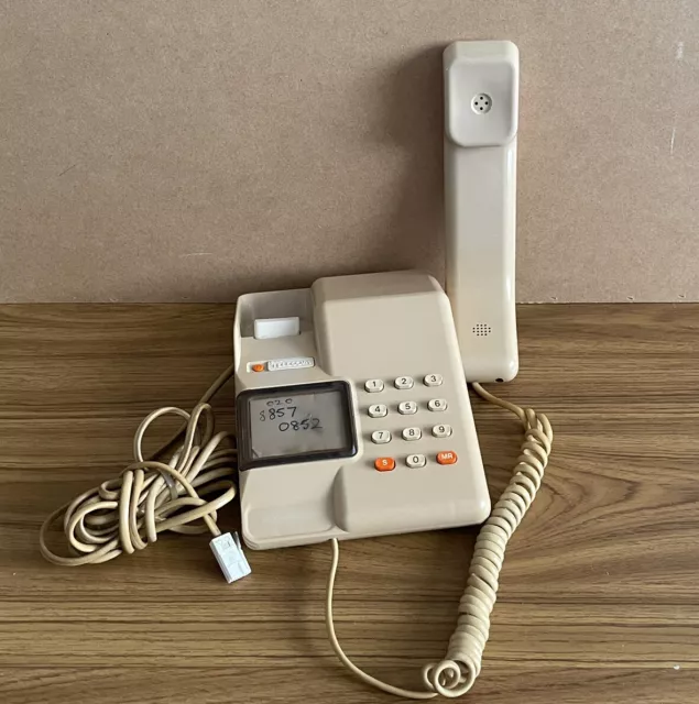 Vintage British Telecom Landline Telephone Handset BT Viscount Beige 1981