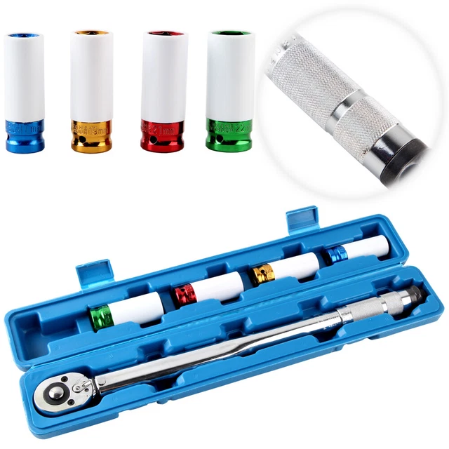 Drehmomentschlüssel 1/2 Zoll Einsätze Radschrauben Set 28-210 Nm