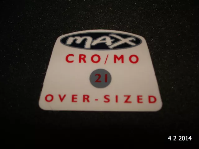 1 Authentic Nos Raleigh "Max Cro/Mo Over-Sized" Bike Frame Sticker #12 Decal