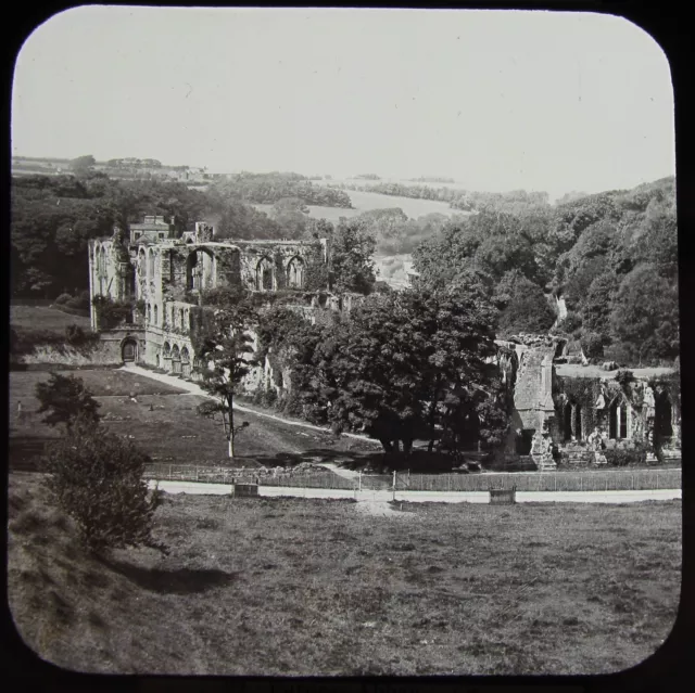 JV Glass Magic Lantern Slide FURNESS ABBEY C1890 PHOTO HISTORIC ENGLAND