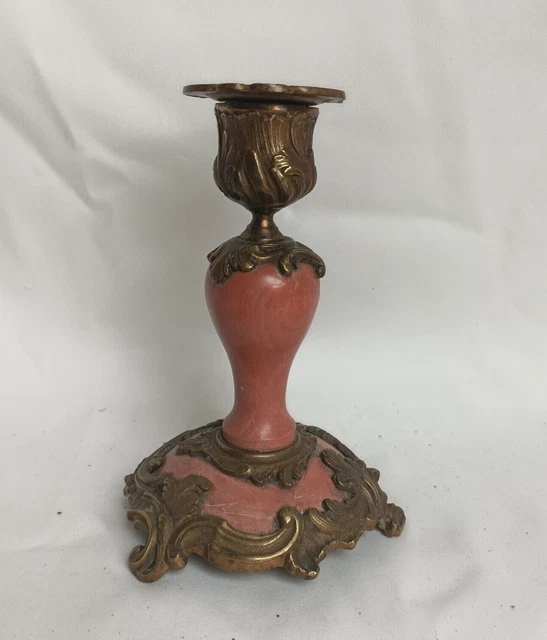Bougeoir Ancien Angelot En Bronze - Début XXe Siècle - Style Art Déco