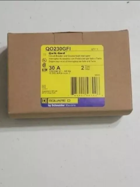 (NEW IN BOX) SQUARE D QO230GFI Circuit Breaker 2 POLE 30 AMP GFCI Type QO