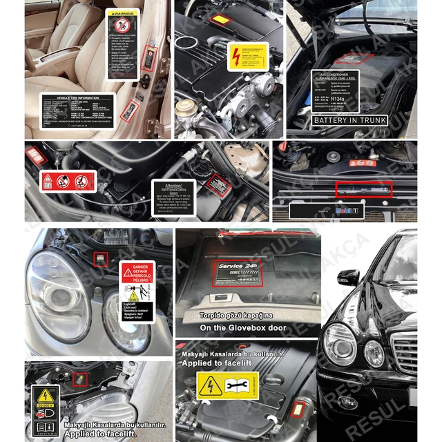 MERCEDES-BENZ W211 DECAL Set Stickers For All Models Engines Best ...