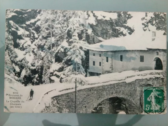 Cpa environs de modane la chapelle charmaix en hiver