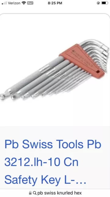 PB Swiss Knurled Stainless Allen Wrench Set.