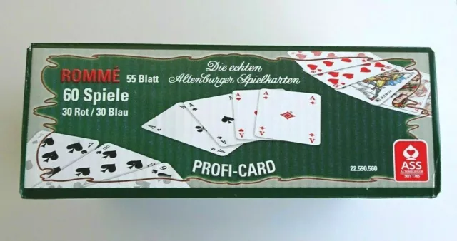 60x ASS Altenburger Romme Karten 55 Blatt Spielkarten Profi-Qualität (60 Stück)