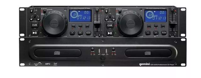 Gemini CDX-2250i Pro DJ Dual Two Deck Rack Mount CD/MP3 USB Media Player