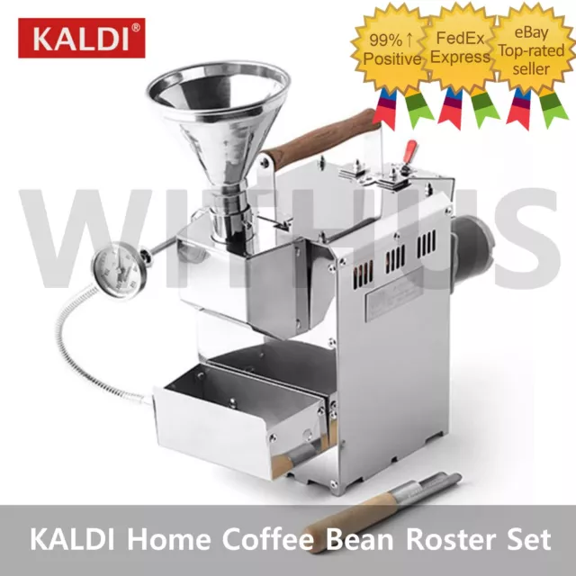 KALDI Semi-Fired Electric Coffee Bean Roster 250g with Sampler & Hopper Set