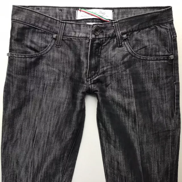 Ladies MET IN JEANS SLIM STRAIGHT Silver Grey Low Rise Jeans Uk 8 W26 L32 (916h)