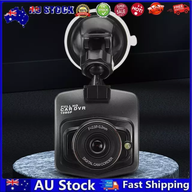 AU Dash Cam Suction Cup HD 1080P Car Camcorder Night Vision G-Sensor (Black)