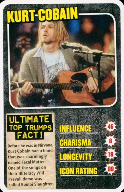 Kurt Cobain, Nirvana 2014 Top Trumps Kerrang Rock Legends