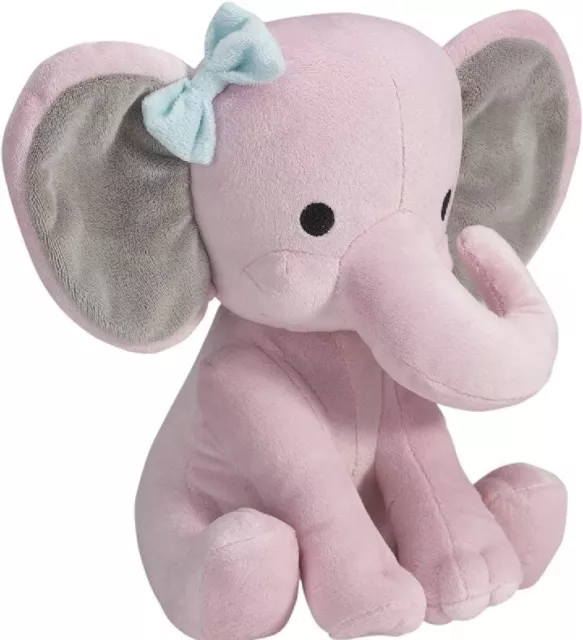 Bedtime Originals Twinkle Toes Pink Plush Elephant Stuffed Animal 10 Inch- Hazel