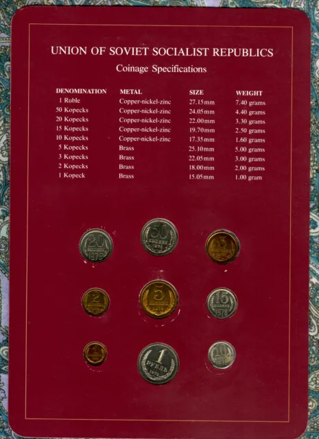 Coin Sets of All Nations USSR Russia 1976-1979 50,20,3 Kopeck 1976 UNC 2