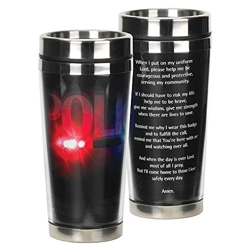 Police Officer Prayer Come Home Safely 16 Ounce Stainless Steel Travel Mug