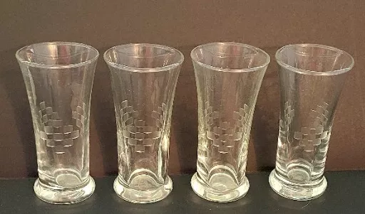 Libbey 4.5" Symphony Pattern Etched - Shooter/Cordial Glass 3 oz  Set of 4