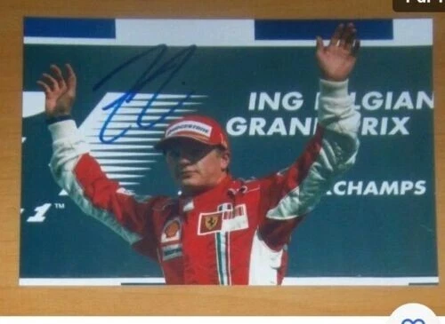 AUTOGRAPH Kimi Raikkonen SIGNED PHOTO FERRARI alfa romeo CHAMP F1 WC