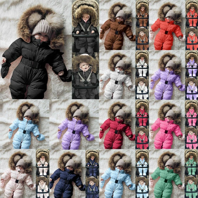 Toddler Baby Boys&Girls Winter Snowsuit Romper Hooded Jacket Jumpsuit Outfits