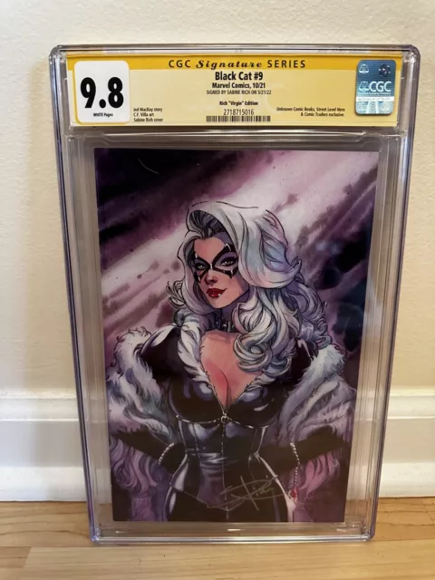 Cgc Ss 9.8 - Black Cat #9 - Signed By Sabine Rich Virgin Variant Edition Marvel