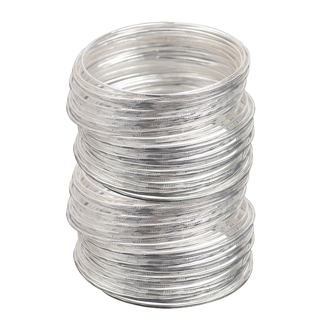 100x Bracelet   Mince Cerceau Bracelet Manchette en Argent