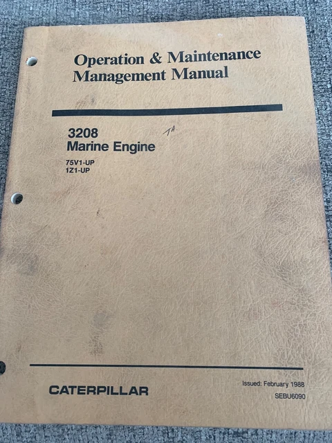 CAT Caterpillar 3208 Diesel Marine Engine Operator Operation Manual 75V1-UP 1Z1 CAT Caterpillar 3208 Diesel Marine Engine Operator Operation Manual 75V1-UP 1Z1