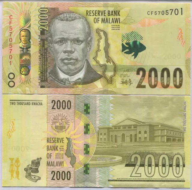 Malawi 2000 Kwacha 2021 P 69 UNC