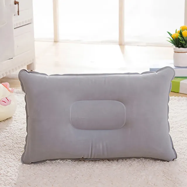 Travel Cushion Flexible Easy Cleaning Double Sided Flocking Pillow Solid Color