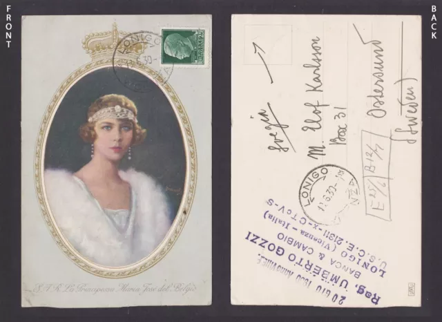 Vintage postcard, Art, Italy, Marie-José of Belgium, Queen of Italy