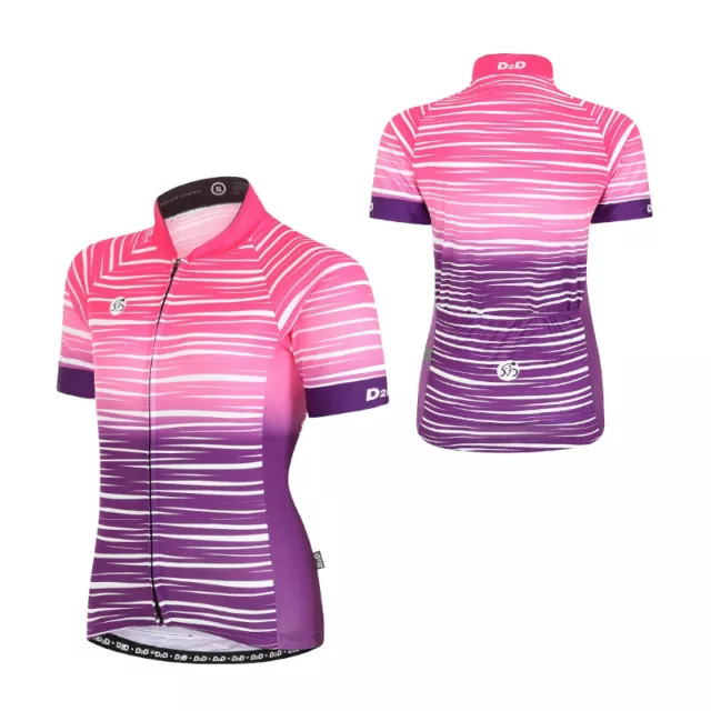 D2D Ladies Classic Short Sleeve Cycling Jersey - 'Wave': Reduced from £37.99