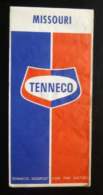 1966 Missouri  road  map Tenneco  oil  gas