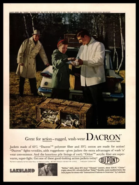 1960 Lakeland Dacron By Du Pont Zelan Fabric Jackets & Coats Vintage Print Ad