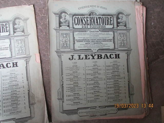 LOT de partition musique anciennes etude piano conservatoire piano 2