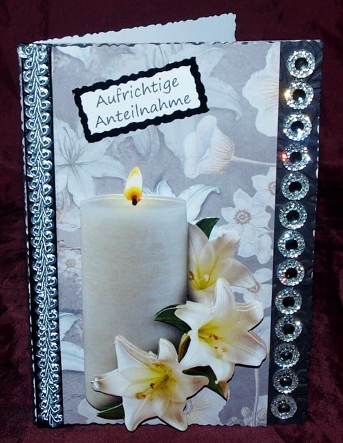 Deuil Kit De//danksagungs De Condoléances Double Cartes Avec Enveloppes DIN Long 21 X 19,8 Cm//Brillant//Série : Calla Dl Weiß